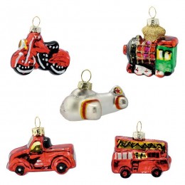 Набор новогодних игрушек Christmas car red, 5 шт.